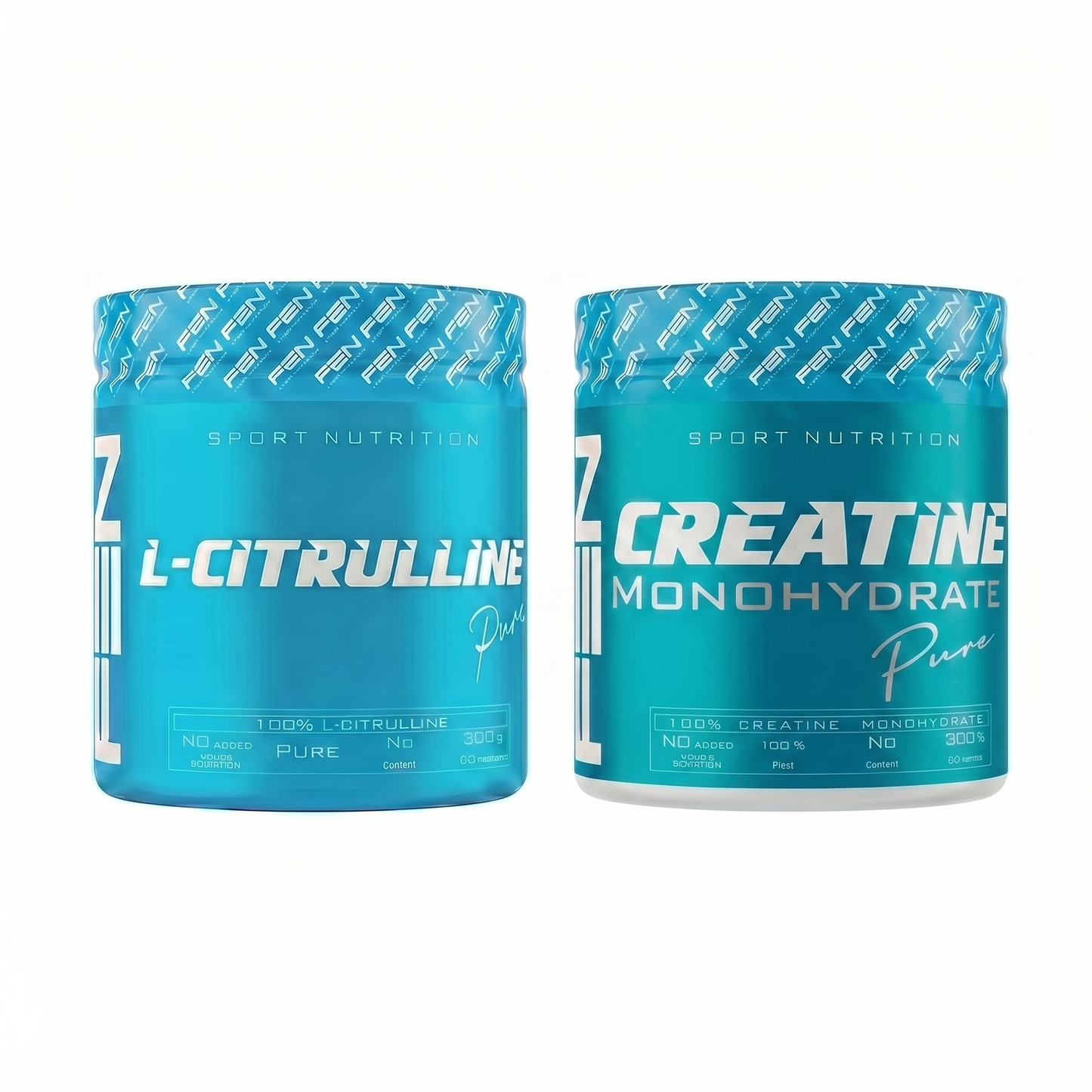L-Citrulline 300 g + Creatine monohydrate 300 g.
