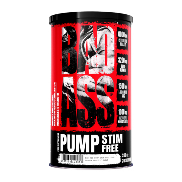 BAD ASS Pompa senza stim 350 g (pre-allenamento senza caffeina)