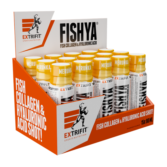 Extrifit SHOT FISHYA® Acid hialuronic + colagen marin 15 bucăți 90 ml