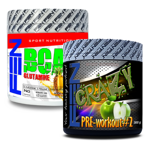 FEN BCAA + Glutamine + FEN Crazy Pre-Workout #2 (uppsättning av pre-workout + aminosyrakomplex)