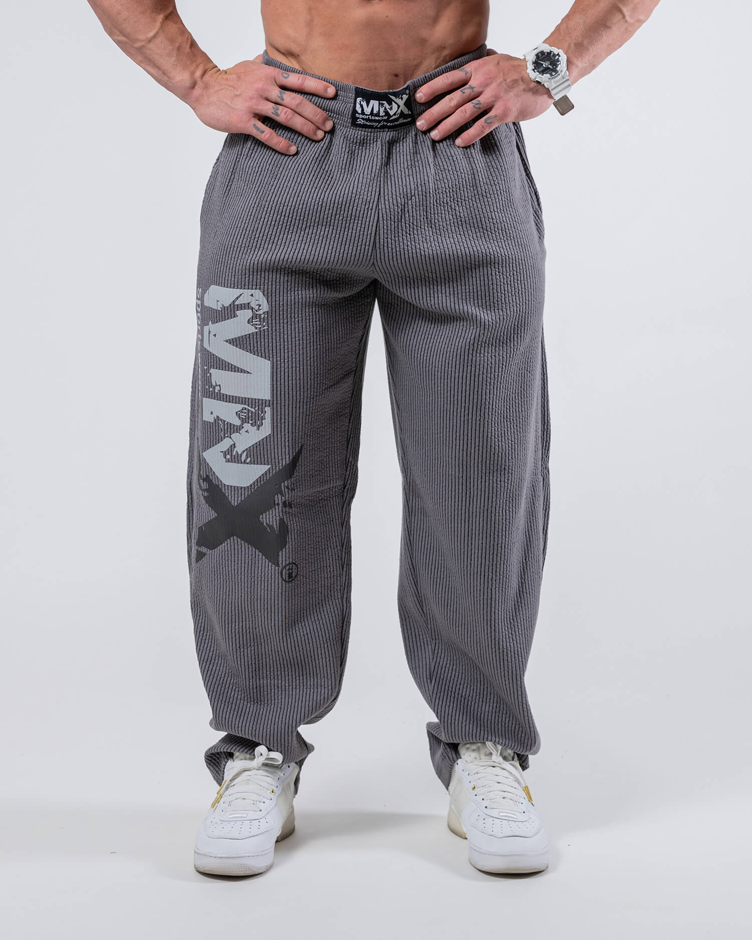 MNX Ribbed pants Hammer, Gray - FEN sport nutrition