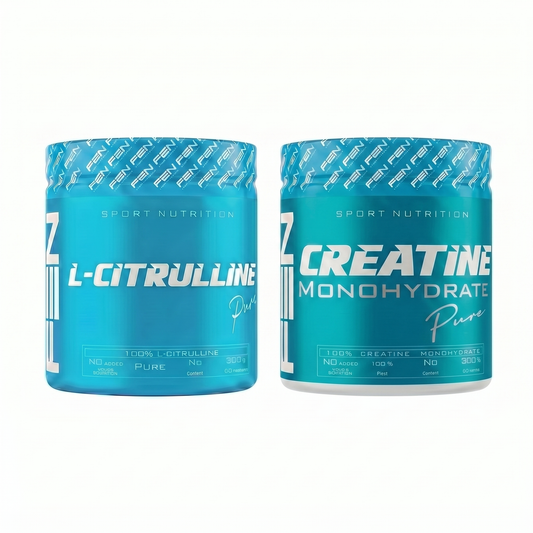 L-Citrulline 300 g + Creatine monohydrate 300 g.